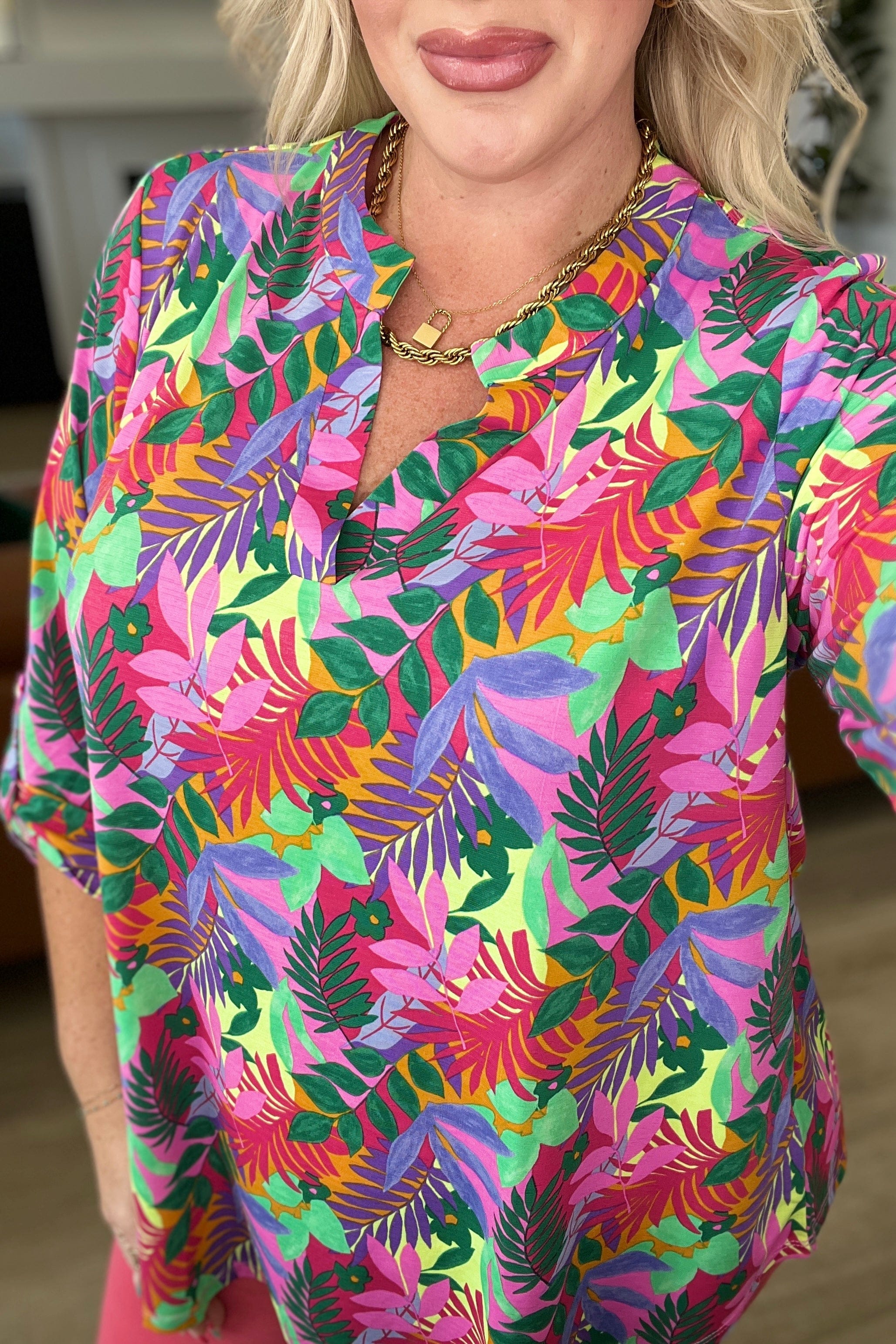 Lizzy Top in Tropical Multi-Tops-Stay Foxy Boutique, Florissant, Missouri