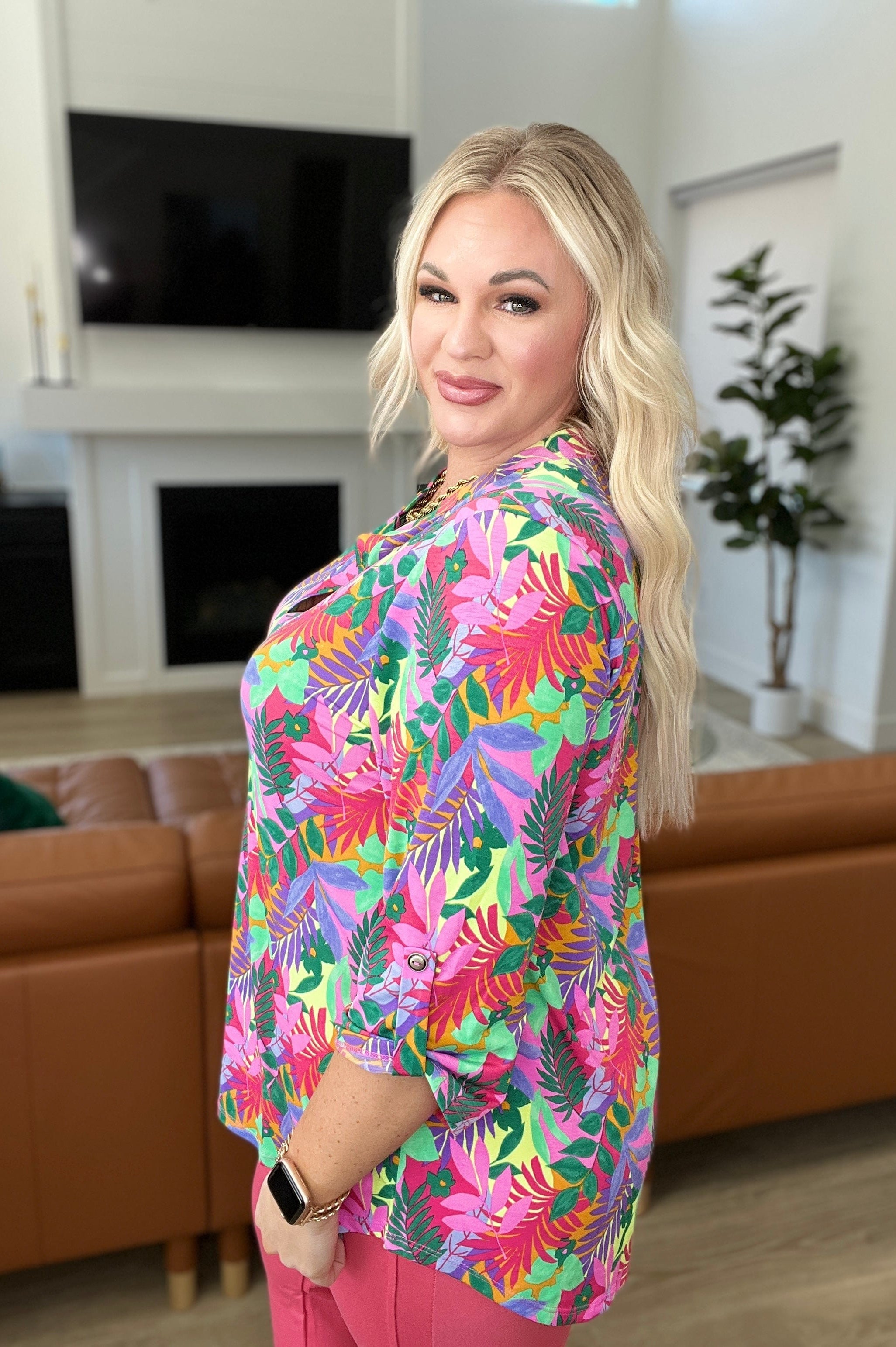 Lizzy Top in Tropical Multi-Tops-Stay Foxy Boutique, Florissant, Missouri