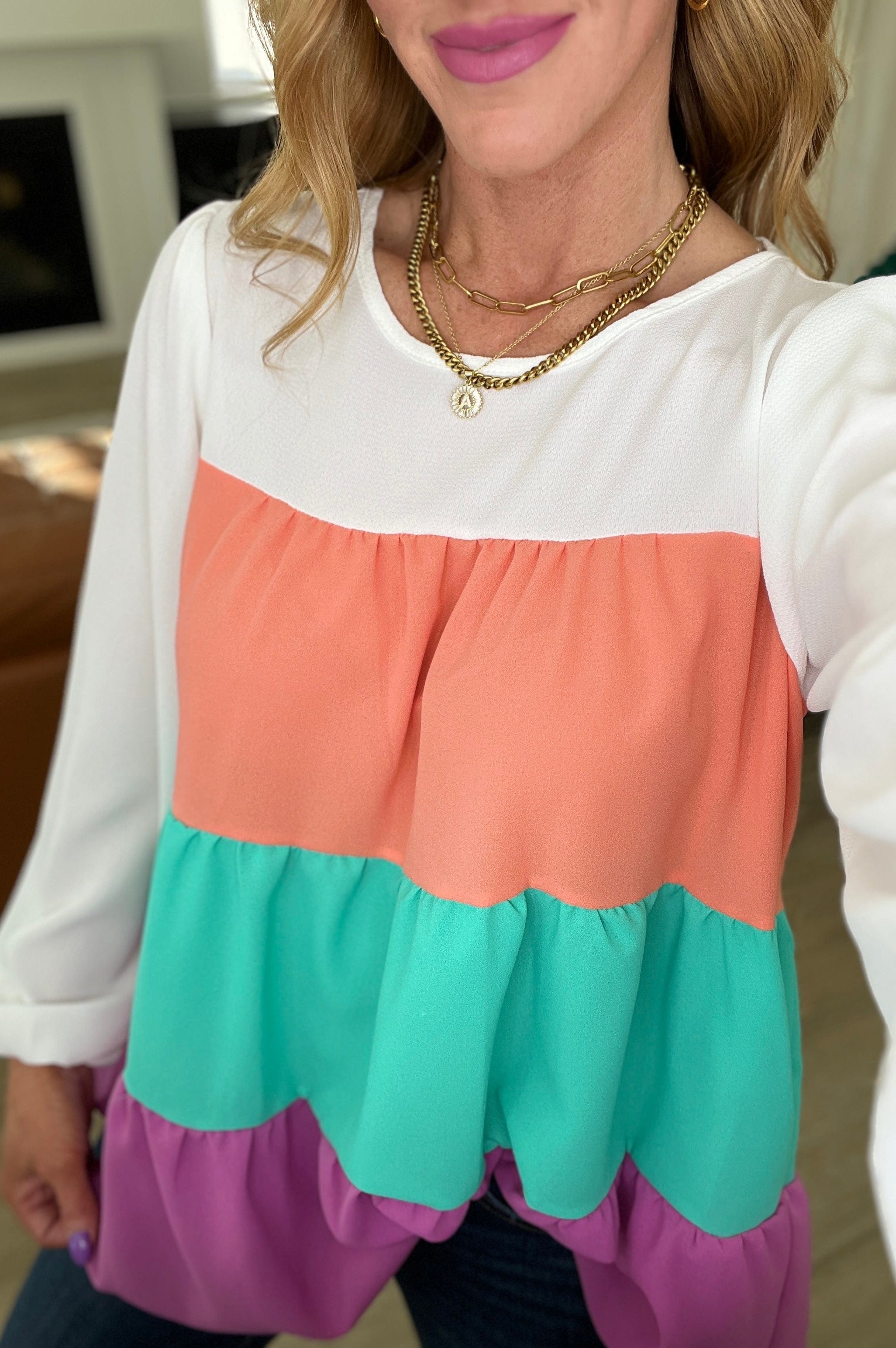 Taking It All In Color Block Top-Tops-Stay Foxy Boutique, Florissant, Missouri