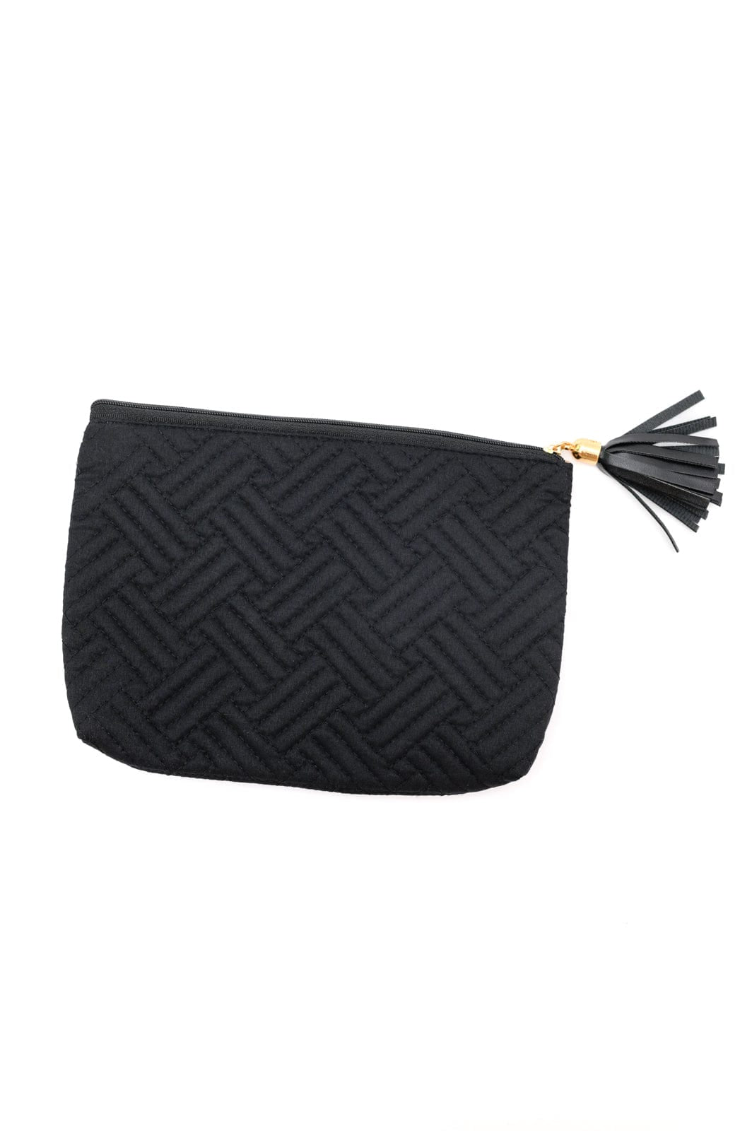 Quilted Travel Zip Pouch in Black-Womens-Stay Foxy Boutique, Florissant, Missouri