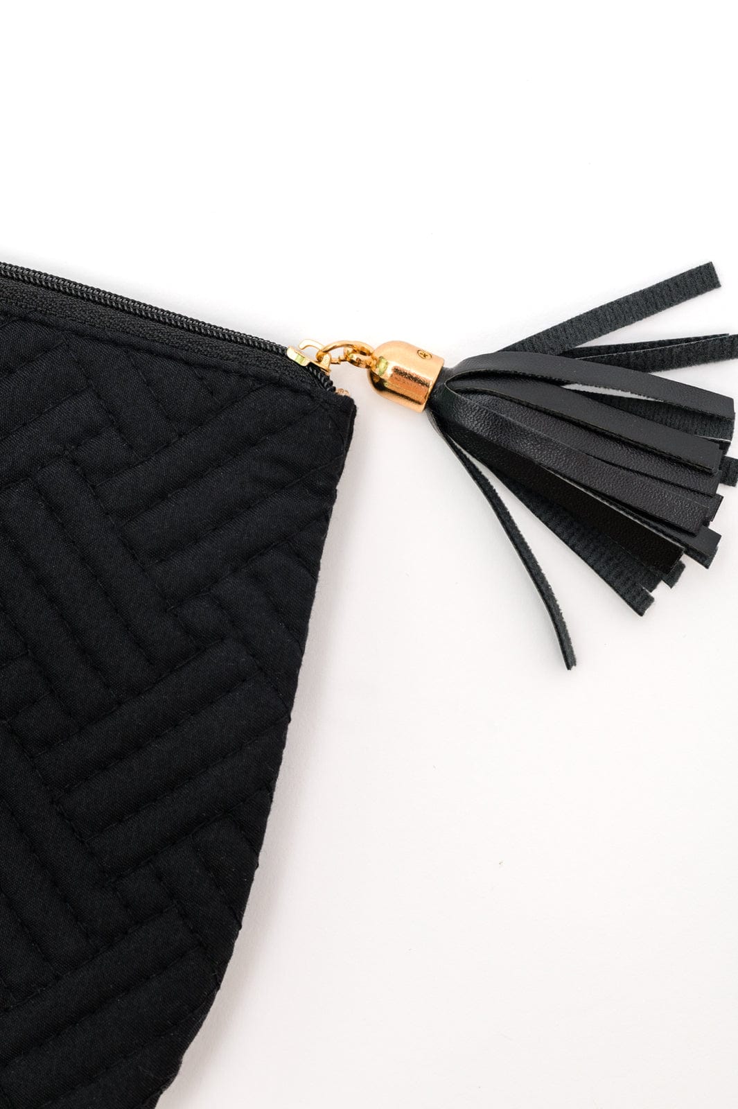 Quilted Travel Zip Pouch in Black-Womens-Stay Foxy Boutique, Florissant, Missouri