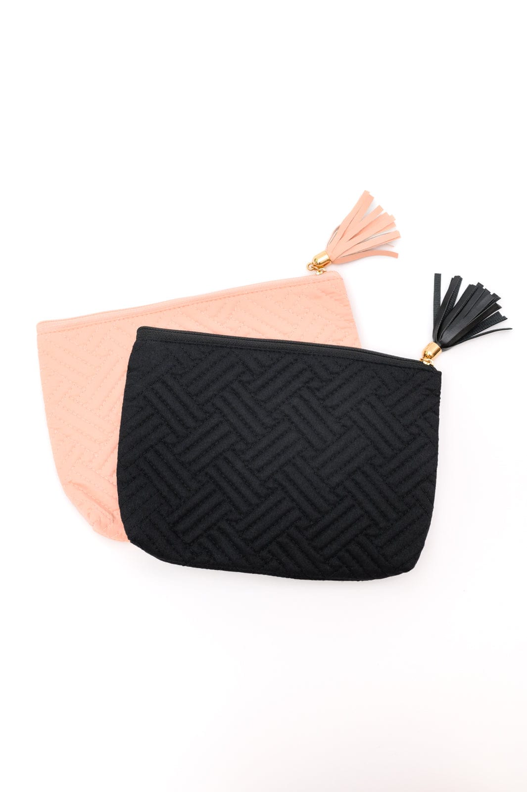 Quilted Travel Zip Pouch in Black-Womens-Stay Foxy Boutique, Florissant, Missouri