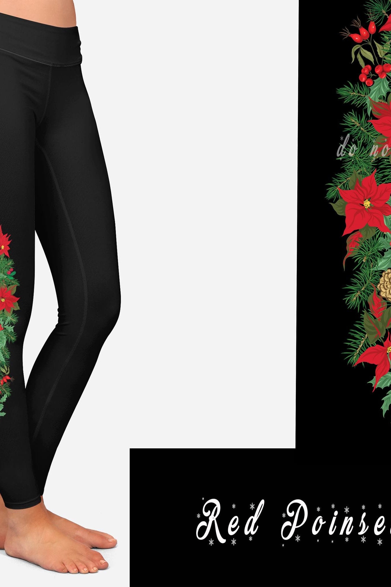 HOLIDAY BATCH 1- RED POINSETTIA LEGGINGS-Stay Foxy Boutique, Florissant, Missouri
