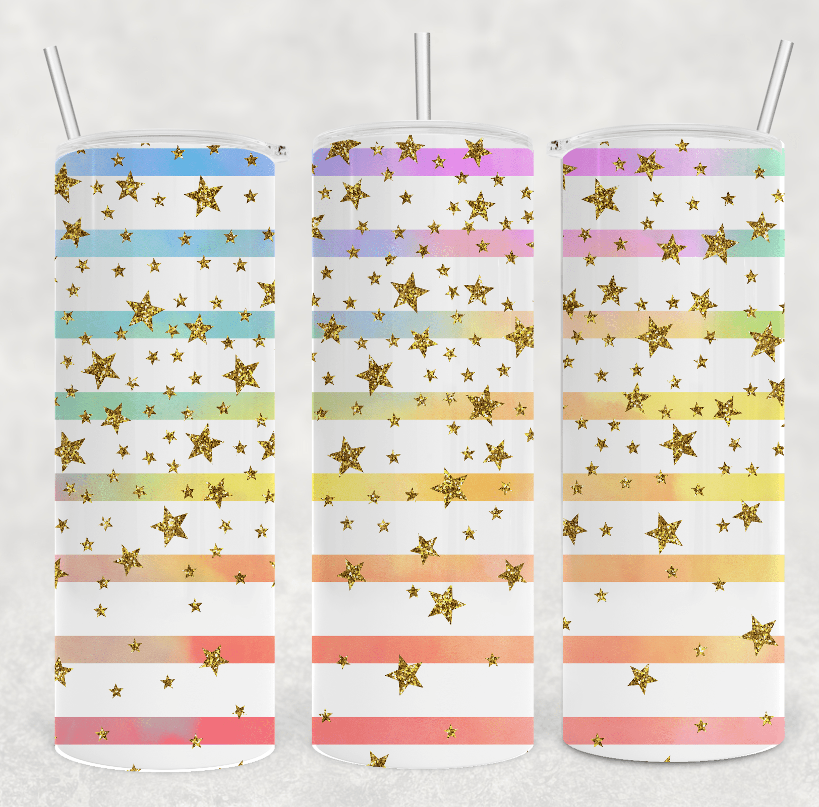 Golden Stars Tumbler-Drinkware-Stay Foxy Boutique, Florissant, Missouri