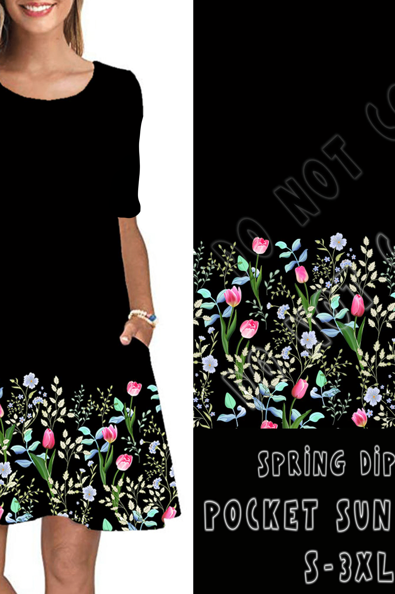 3/4 SLEEVE POCKET DRESS- SPRING DIPPED-Stay Foxy Boutique, Florissant, Missouri