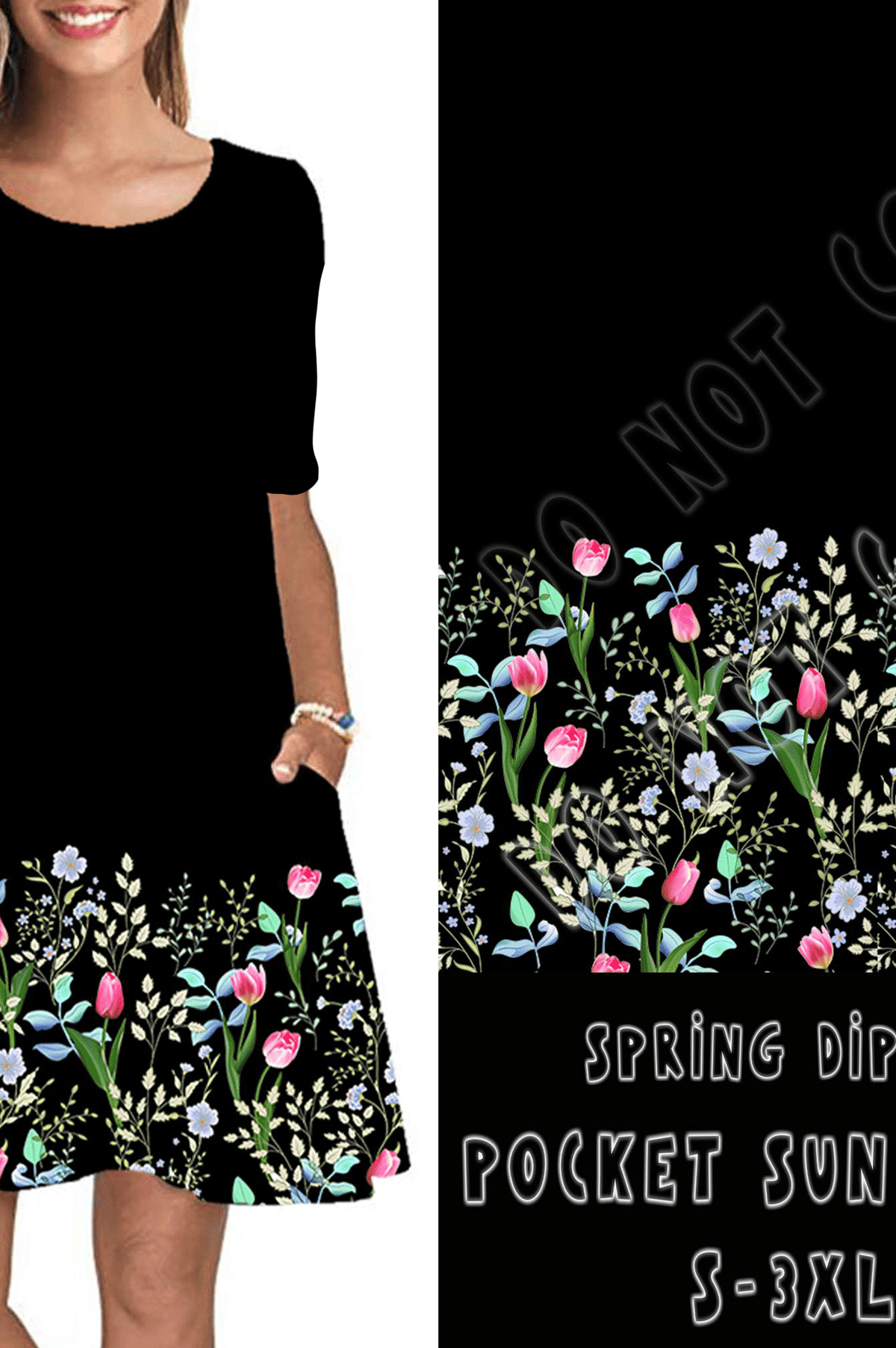 3/4 SLEEVE POCKET DRESS- SPRING DIPPED-Stay Foxy Boutique, Florissant, Missouri