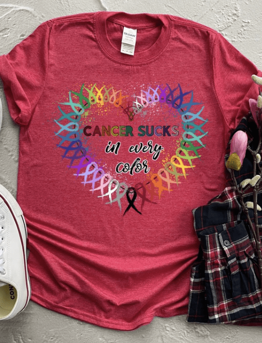 Cancer Sucks Graphic T-Graphic T-Stay Foxy Boutique, Florissant, Missouri