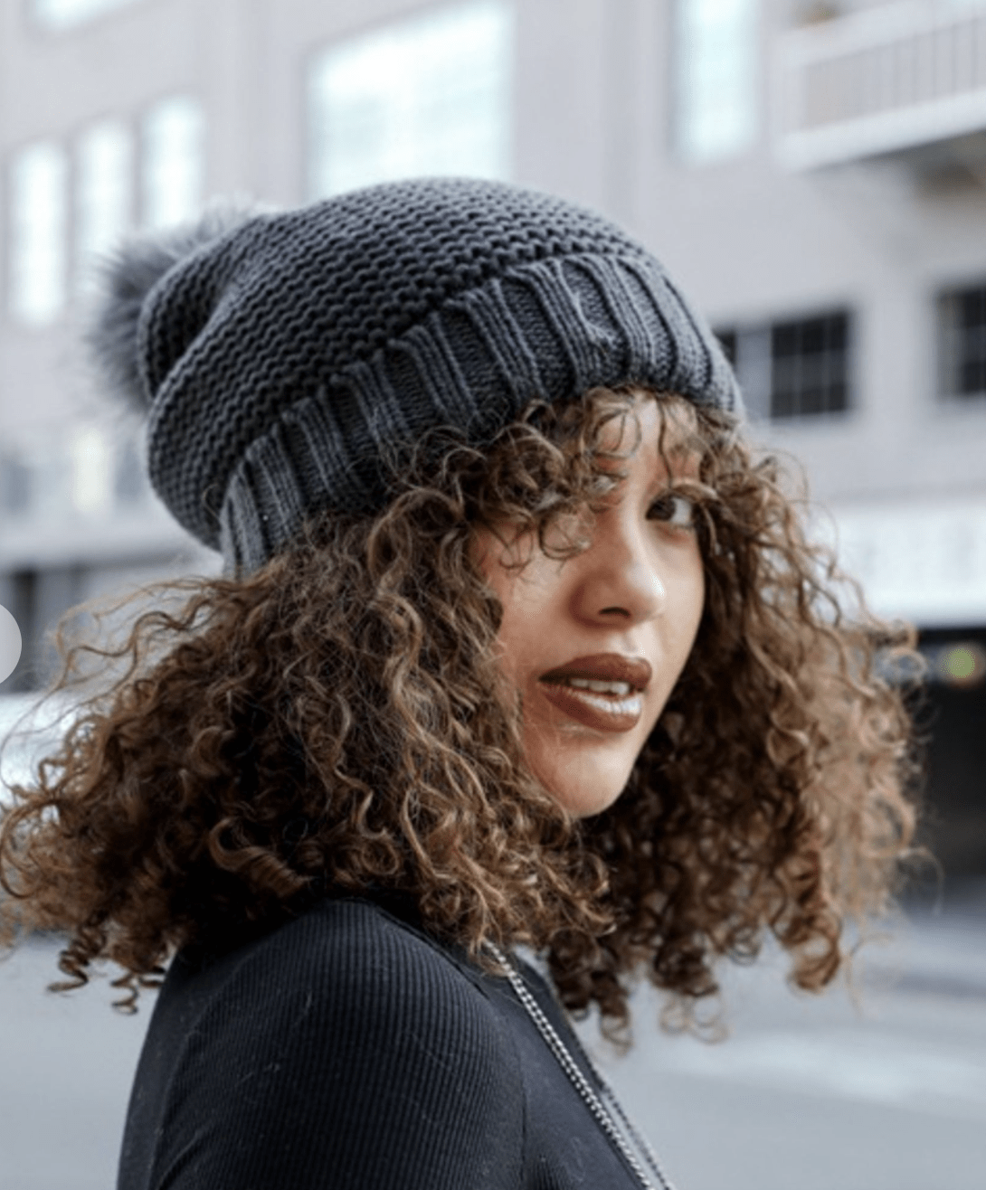 Pom Beanie with Faux Sherpa Lining-Stay Foxy Boutique, Florissant, Missouri