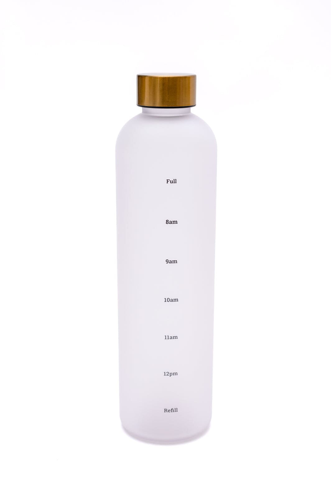 Sippin' Pretty 32 oz Translucent Water Bottle in White & Gold-Womens-Stay Foxy Boutique, Florissant, Missouri