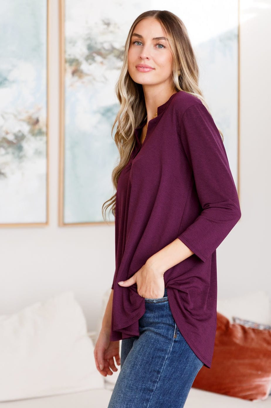 So Outstanding Top in Dark Magenta-Tops-Stay Foxy Boutique, Florissant, Missouri