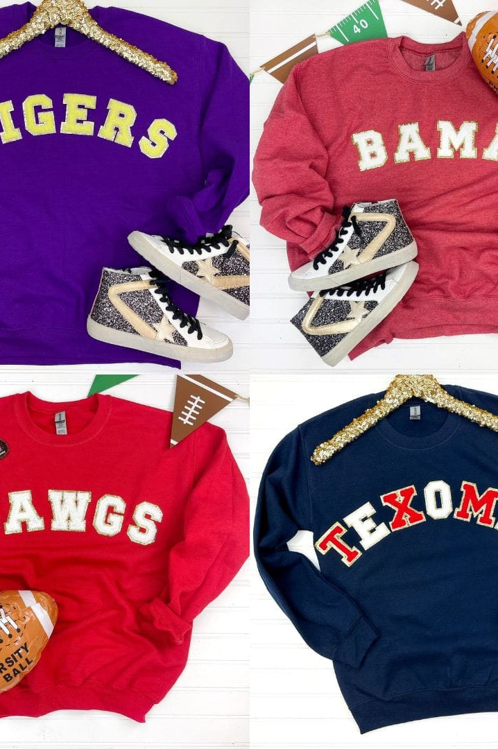 PREORDER: Game Day Patch Sweatshirt-Womens-Stay Foxy Boutique, Florissant, Missouri