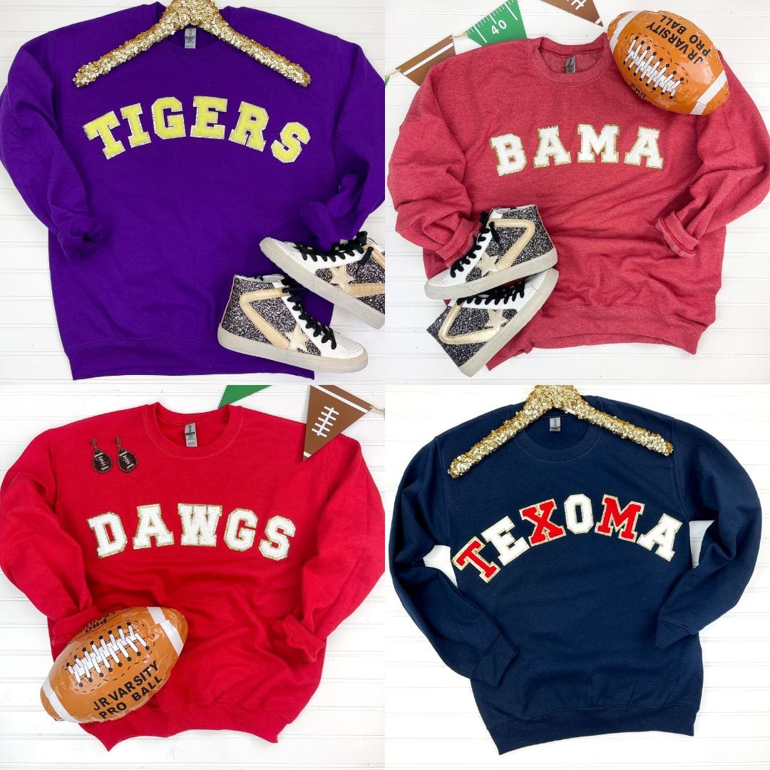 PREORDER: Game Day Patch Sweatshirt-Womens-Stay Foxy Boutique, Florissant, Missouri