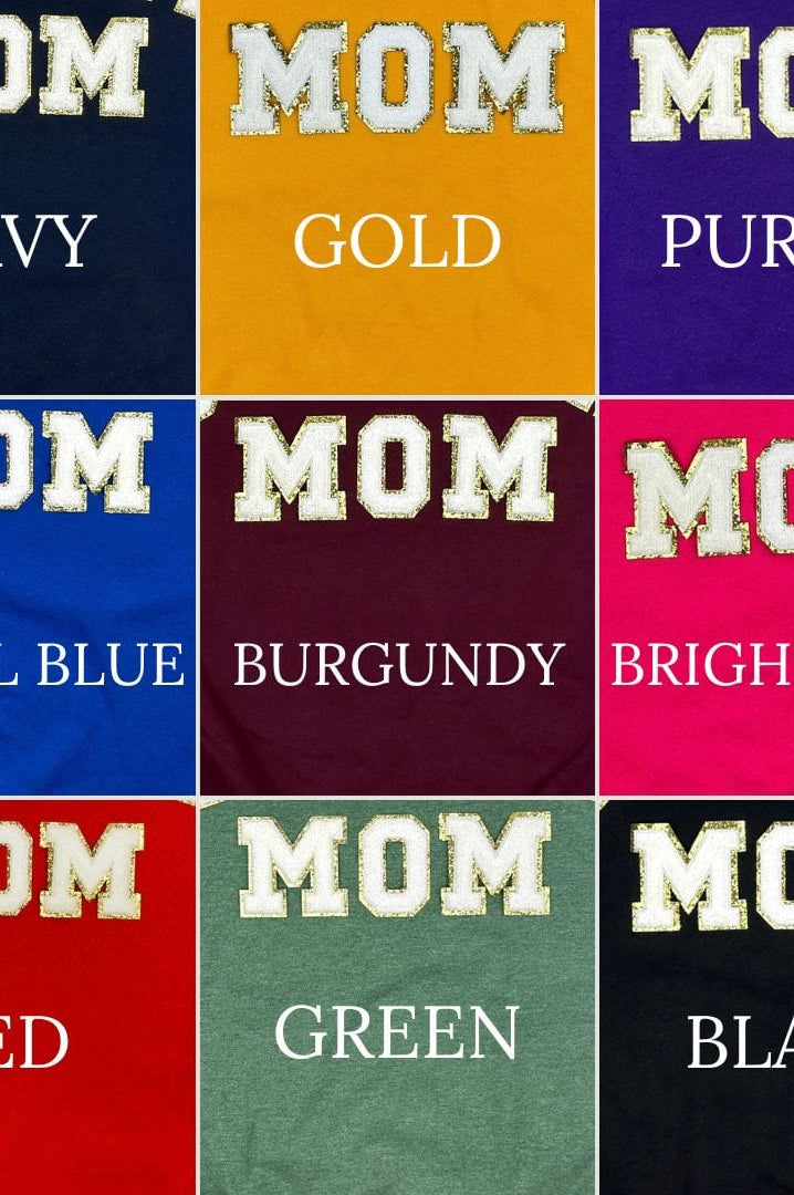 PREORDER: Baseball Mom Chenille Patch Sweatshirt-Womens-Stay Foxy Boutique, Florissant, Missouri