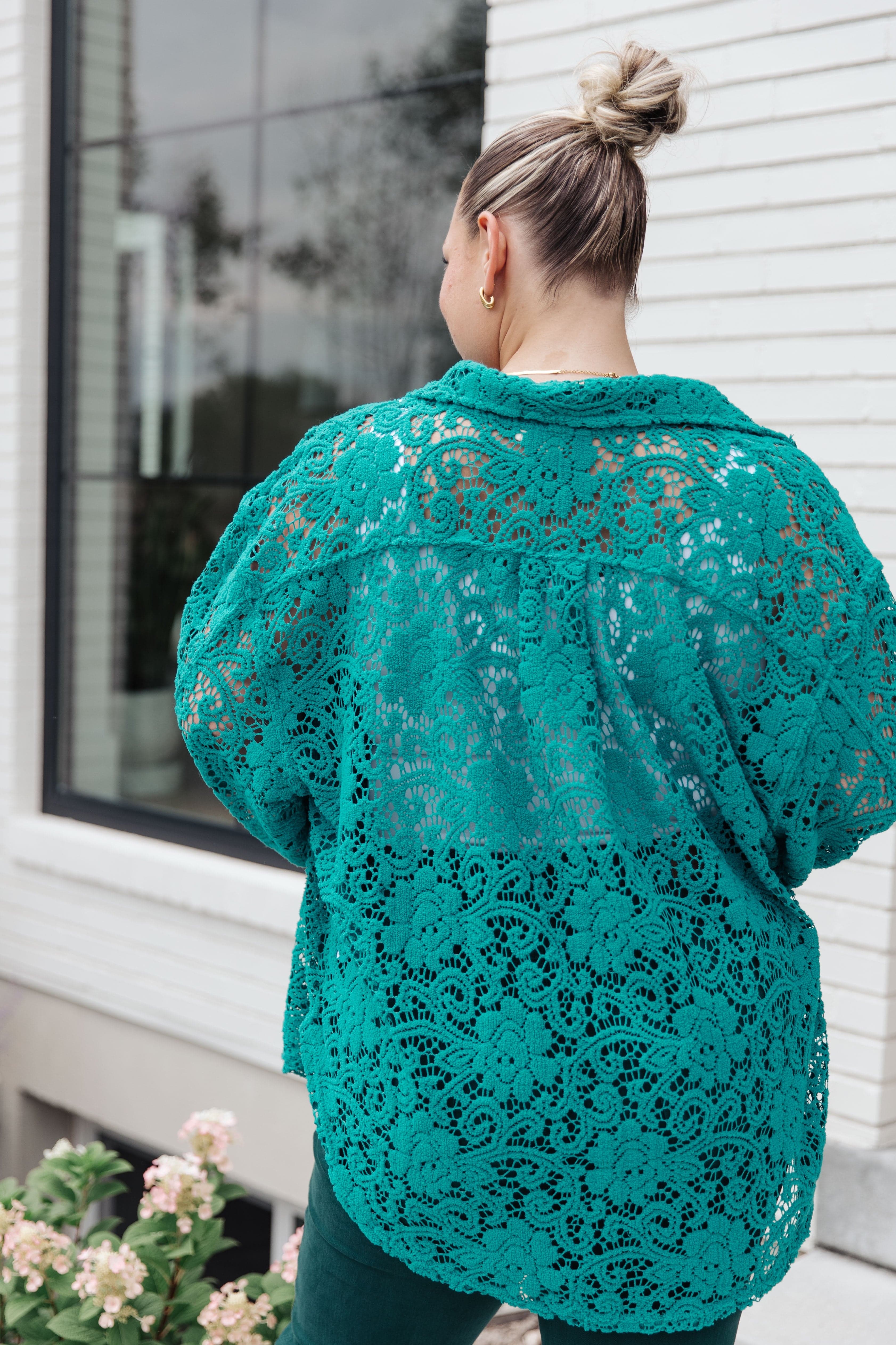 Topped with Lace Button Down-Womens-Stay Foxy Boutique, Florissant, Missouri
