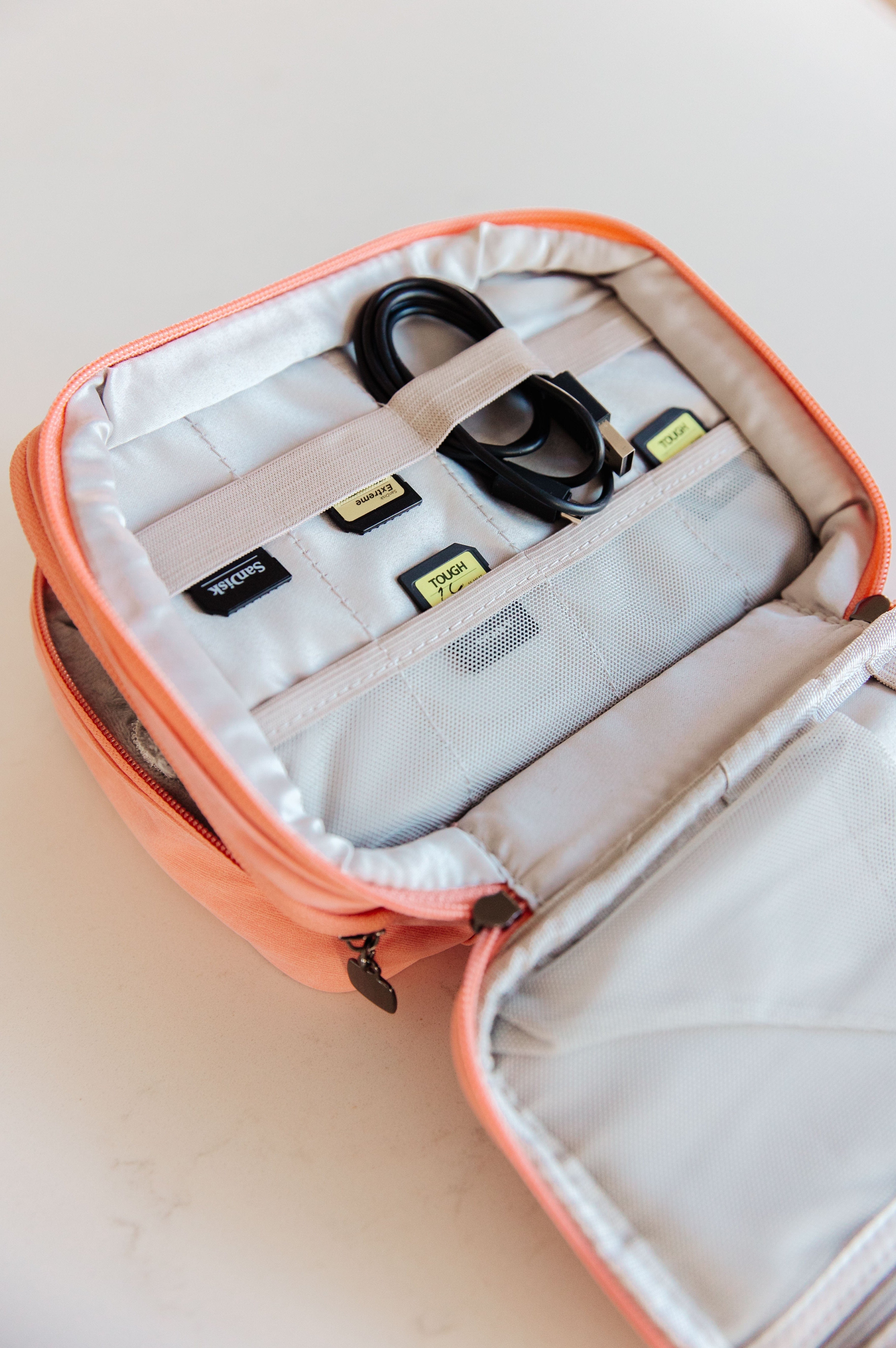 Travel Cord Organizer Case in Pink-Womens-Stay Foxy Boutique, Florissant, Missouri