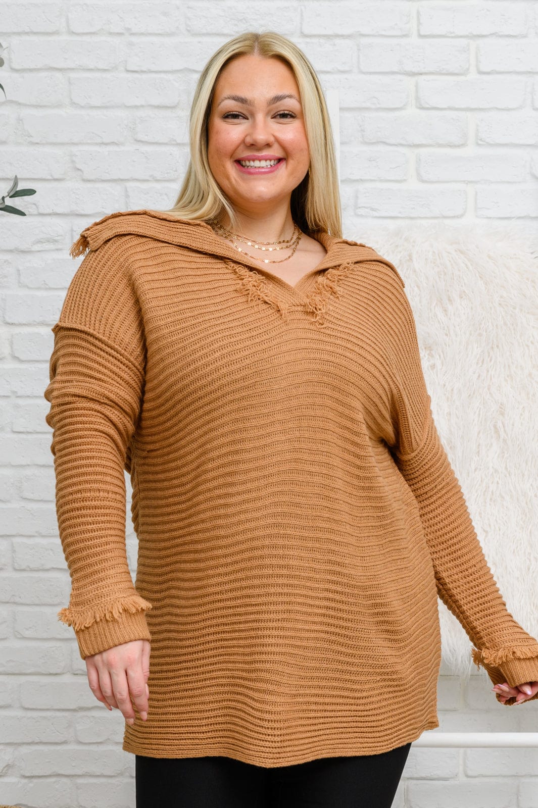 Travel Far & Wide Sweater in Taupe-Womens-Stay Foxy Boutique, Florissant, Missouri