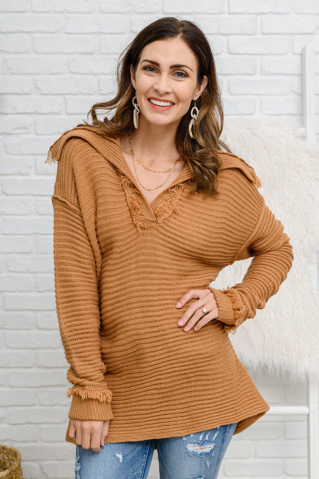 Travel Far & Wide Sweater in Taupe-Womens-Stay Foxy Boutique, Florissant, Missouri