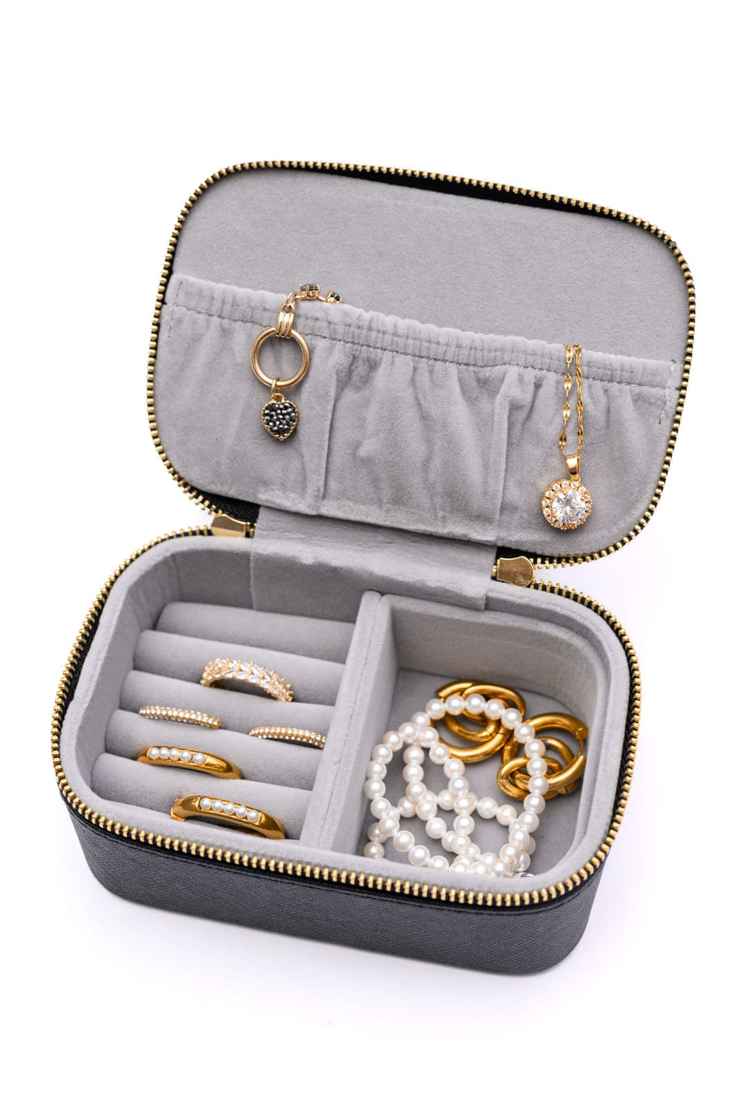 Travel Jewelry Case in Black-Womens-Stay Foxy Boutique, Florissant, Missouri