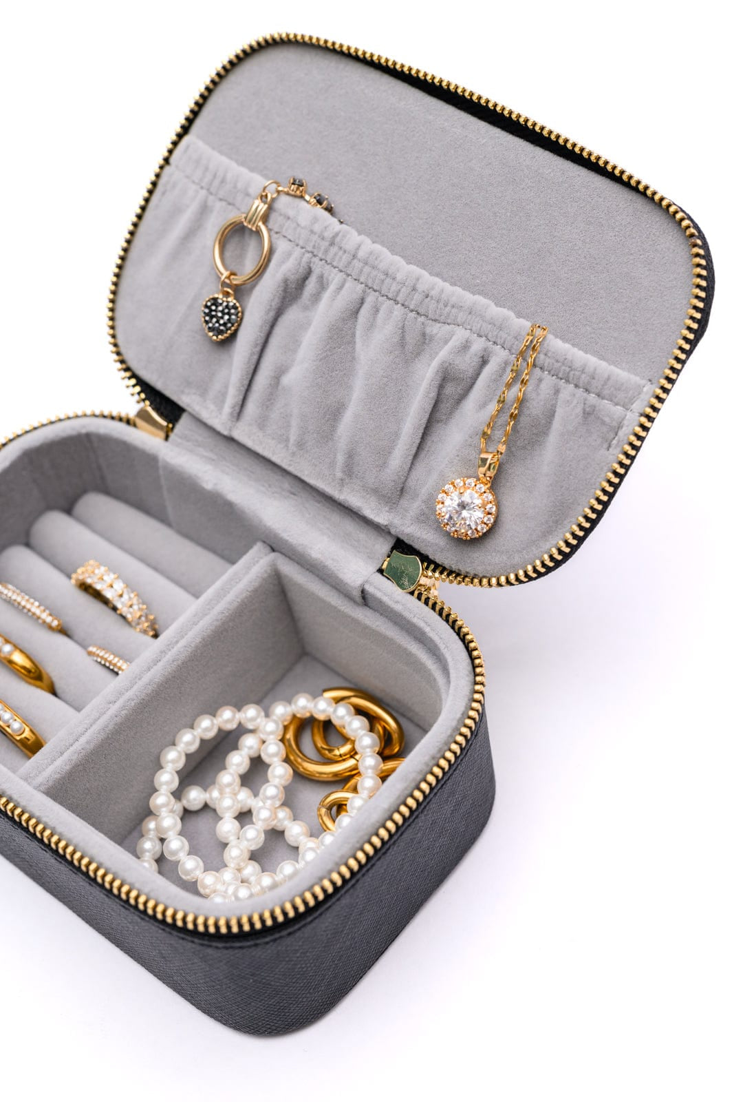 Travel Jewelry Case in Black-Womens-Stay Foxy Boutique, Florissant, Missouri