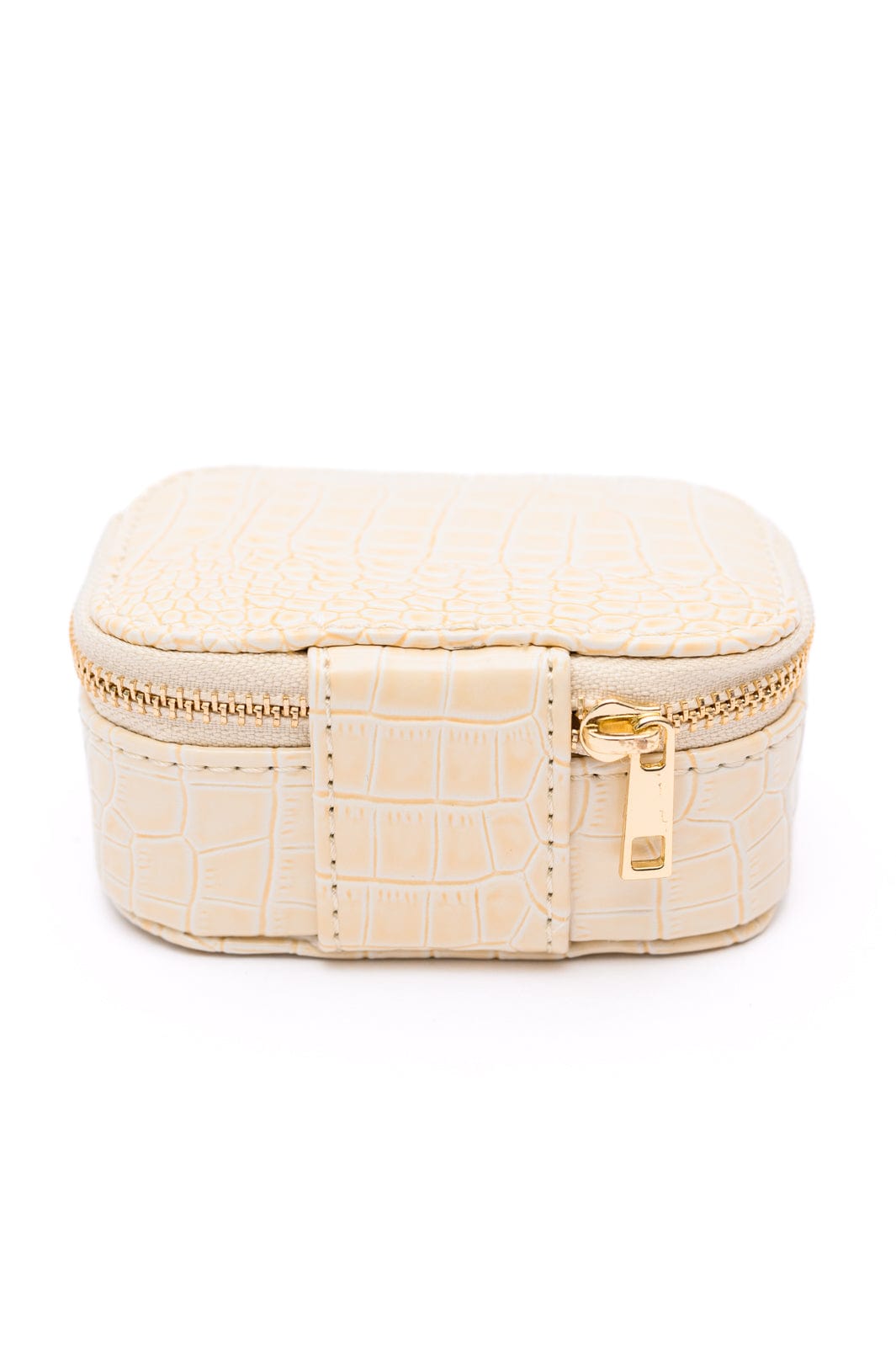 Travel Jewelry Case in Cream Snakeskin-Womens-Stay Foxy Boutique, Florissant, Missouri
