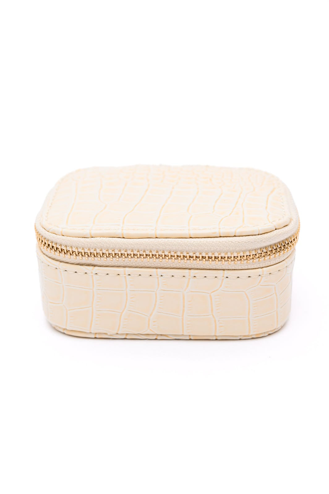 Travel Jewelry Case in Cream Snakeskin-Womens-Stay Foxy Boutique, Florissant, Missouri