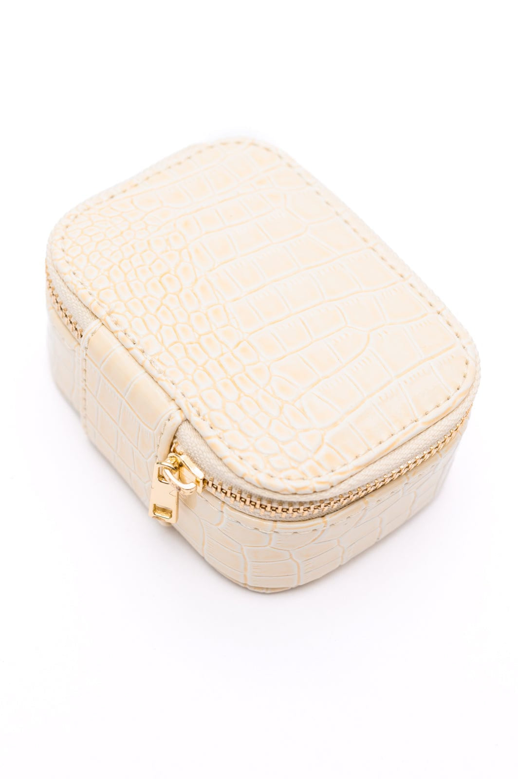 Travel Jewelry Case in Cream Snakeskin-Womens-Stay Foxy Boutique, Florissant, Missouri