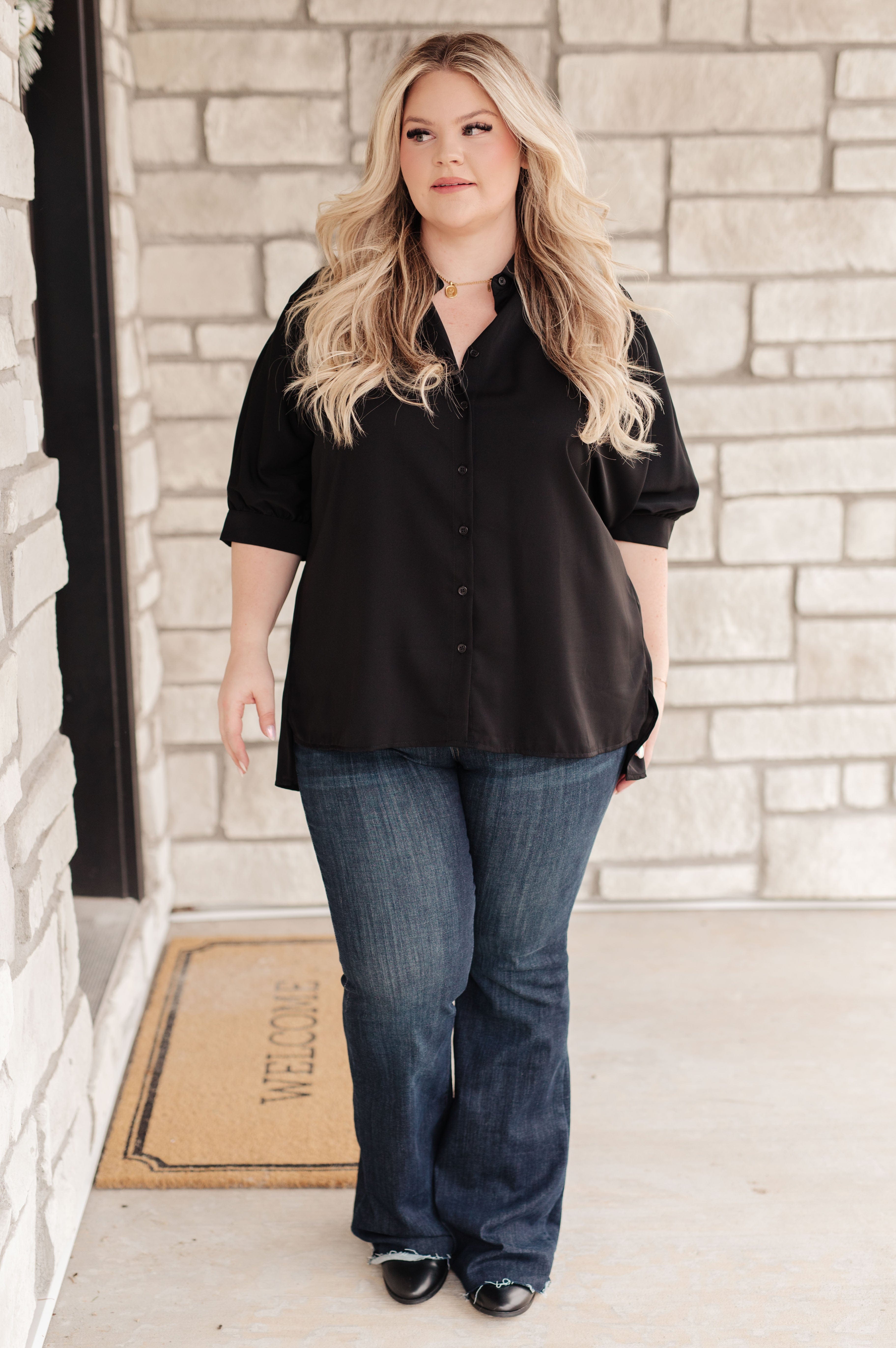 Turned Out Perfect Oversized Button Down Shirt-Womens-Stay Foxy Boutique, Florissant, Missouri