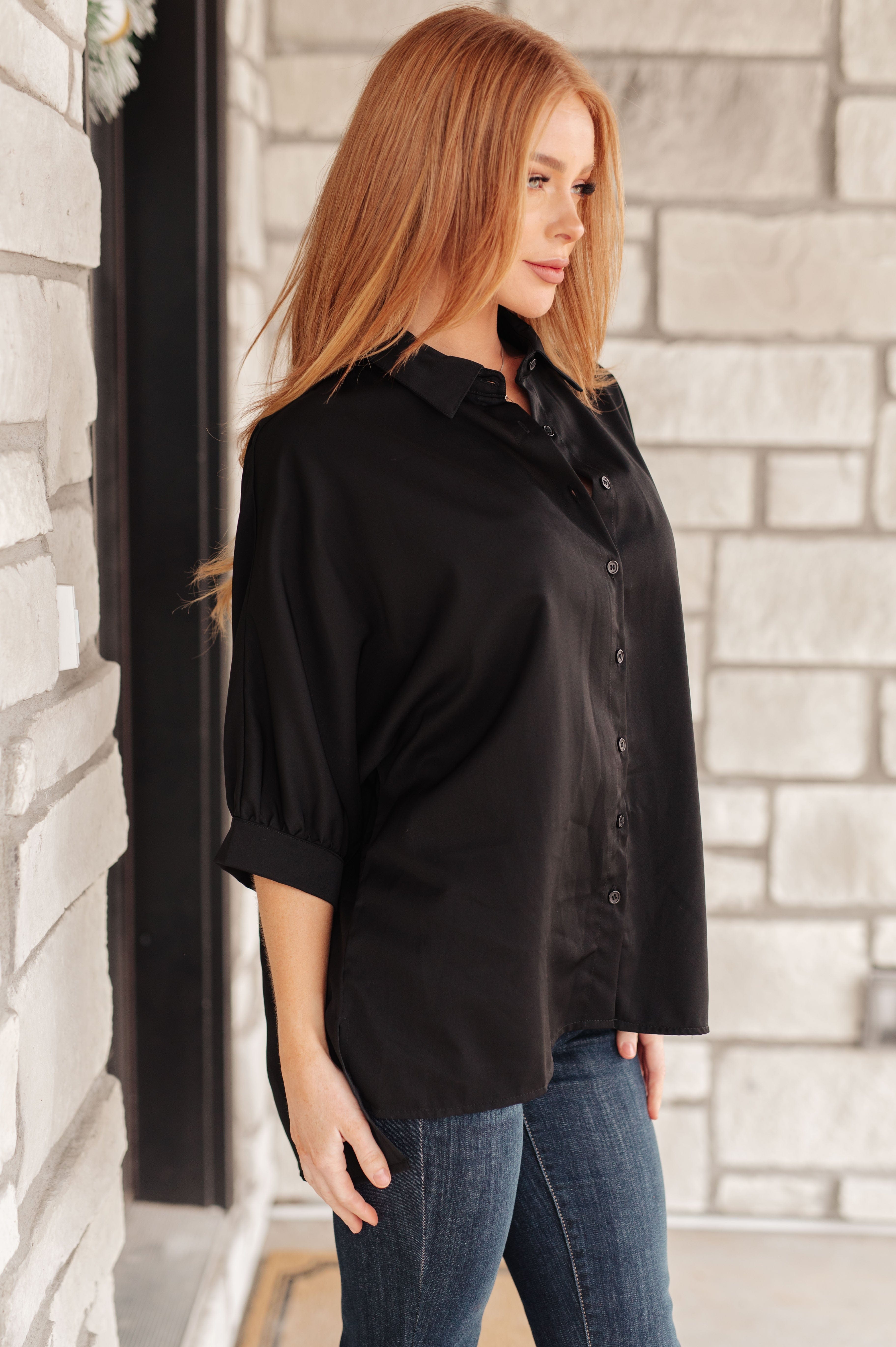 Turned Out Perfect Oversized Button Down Shirt-Womens-Stay Foxy Boutique, Florissant, Missouri