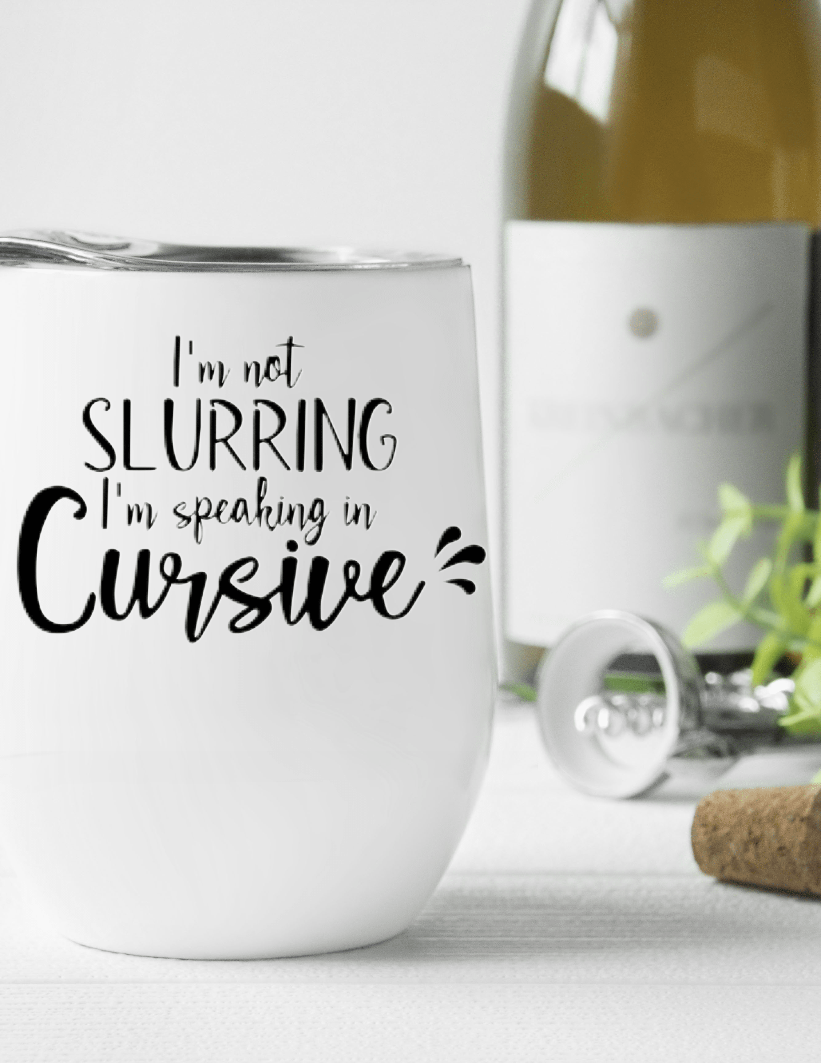 Cursive Mug /Wine Cup-Stay Foxy Boutique, Florissant, Missouri