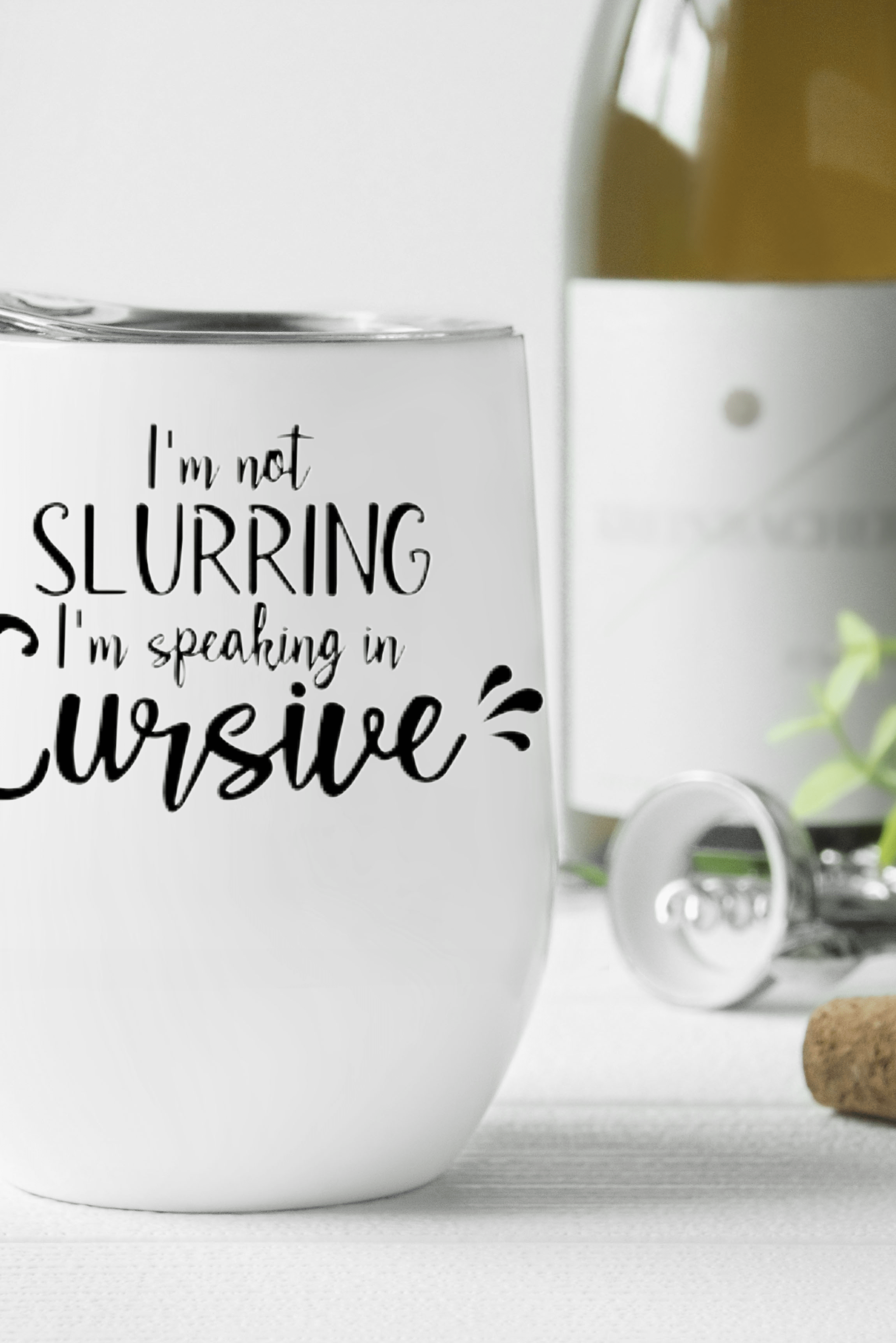 Cursive Mug /Wine Cup-Stay Foxy Boutique, Florissant, Missouri
