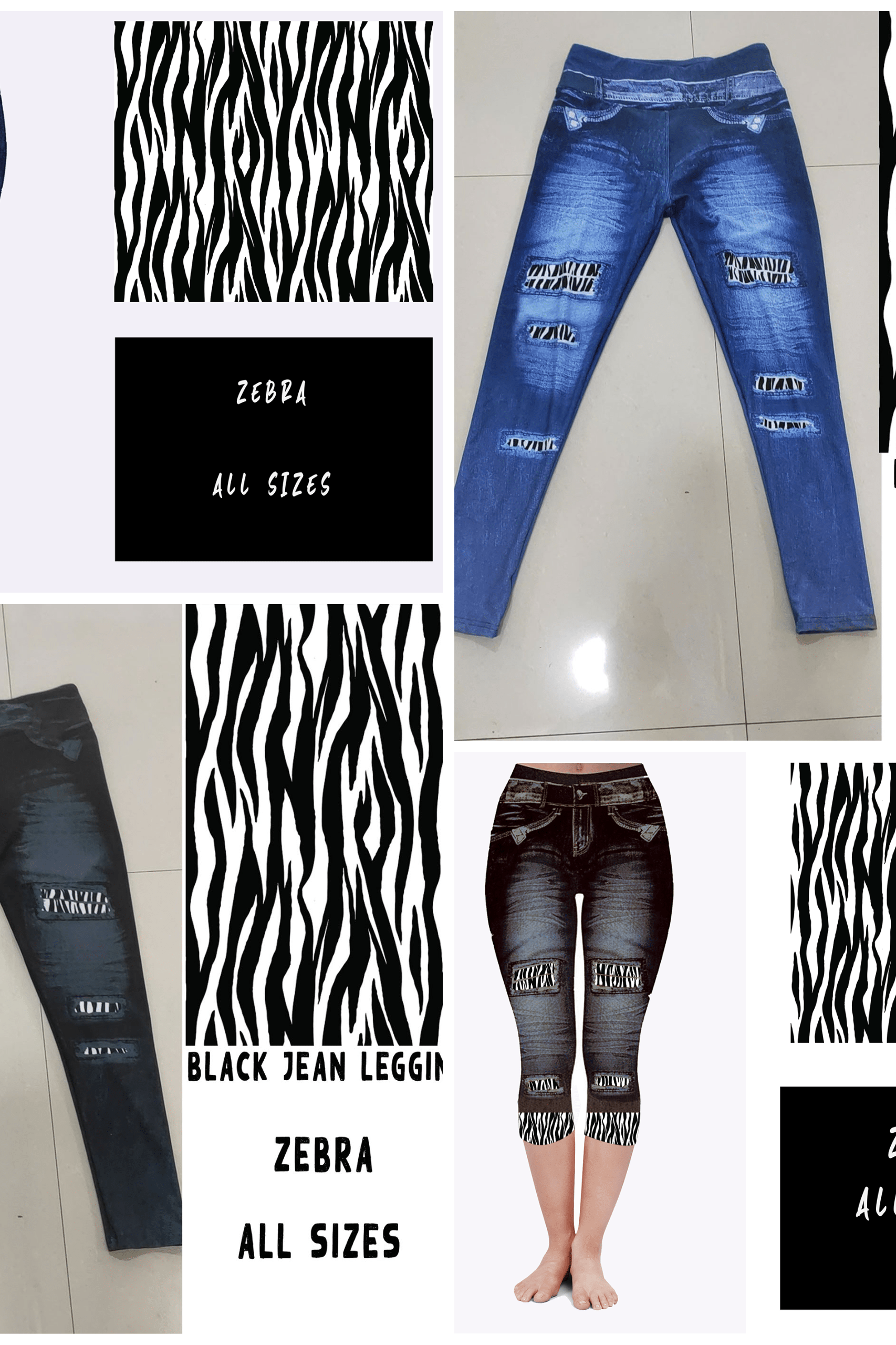 LEGGING JEAN RUN-ZEBRA (ACTIVE BACK POCKETS)-Stay Foxy Boutique, Florissant, Missouri