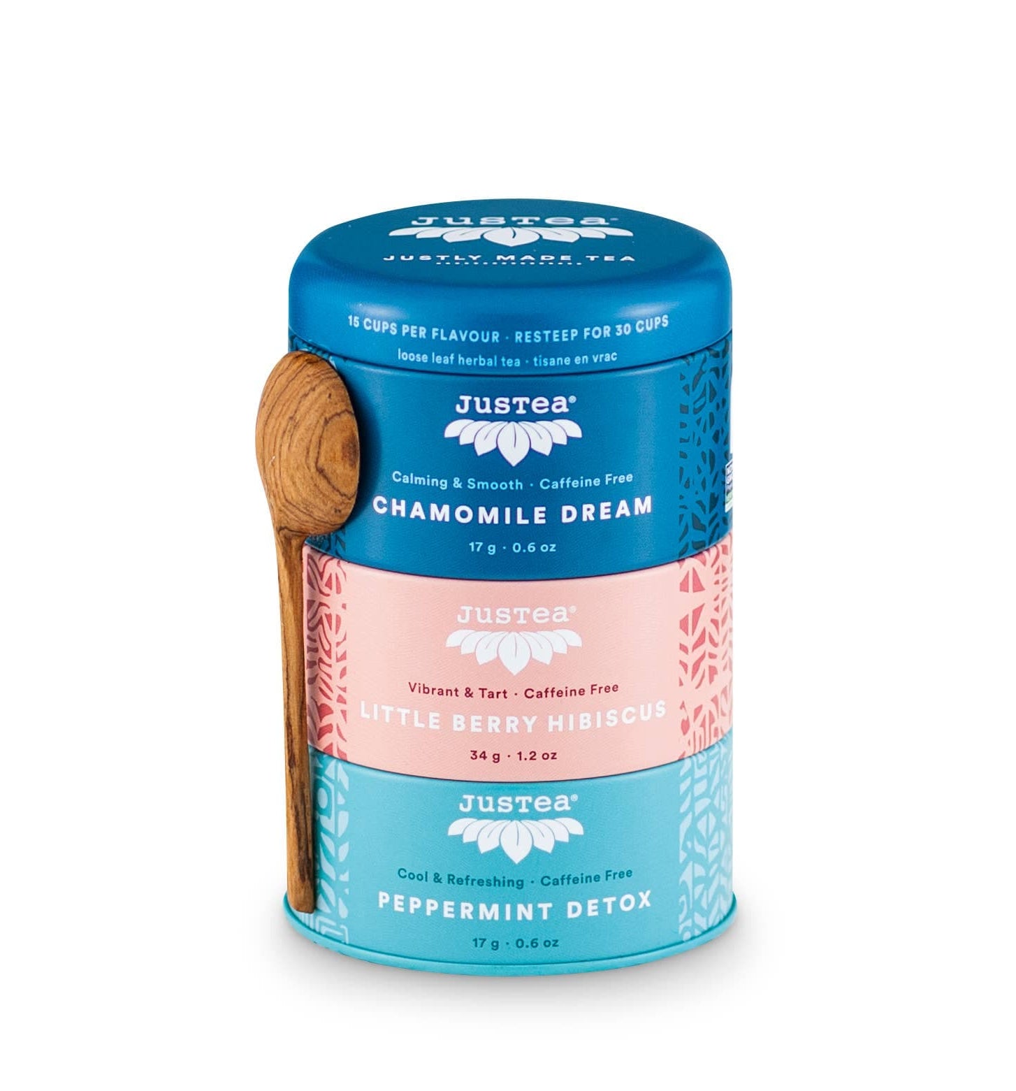 Herbal Tea Trio Tin & Spoon - Organic, Fair-Trade Tea Gift-Tea & Infusions-Stay Foxy Boutique, Florissant, Missouri
