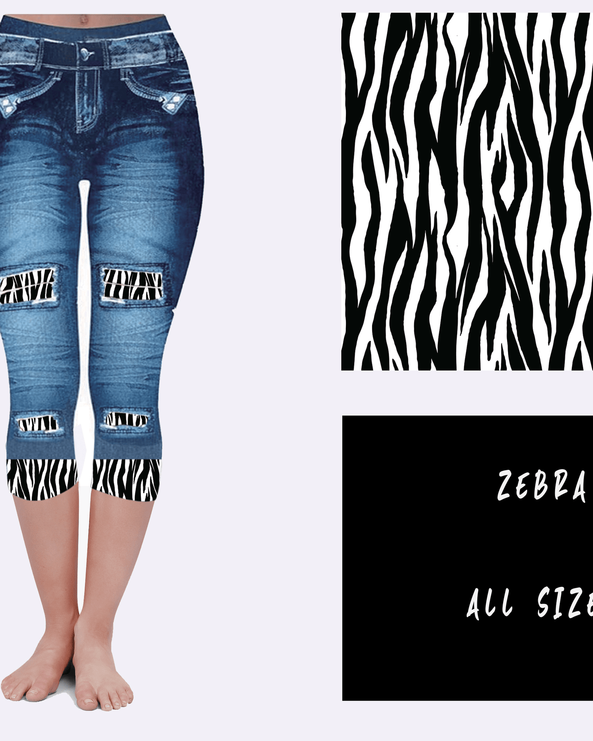 LEGGING JEAN RUN-ZEBRA (ACTIVE BACK POCKETS)-Stay Foxy Boutique, Florissant, Missouri