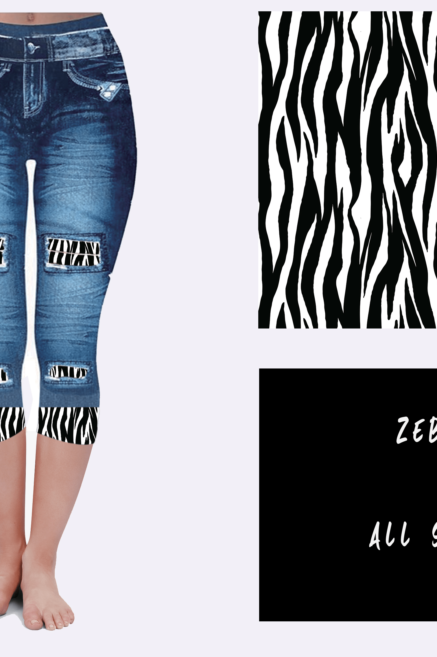 LEGGING JEAN RUN-ZEBRA (ACTIVE BACK POCKETS)-Stay Foxy Boutique, Florissant, Missouri