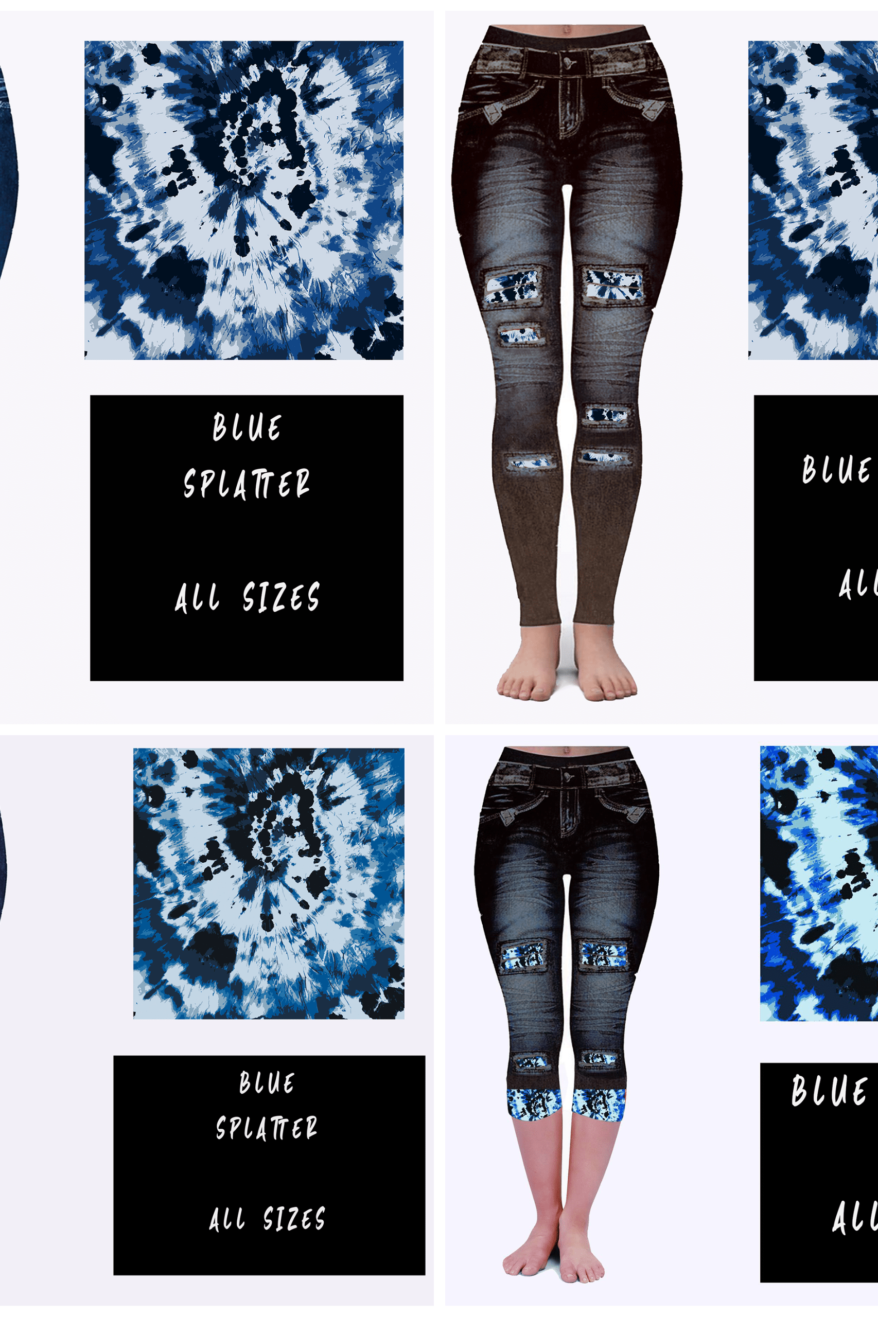 LEGGING JEAN RUN-BLUE SPLATTER (ACTIVE BACK POCKETS)-Stay Foxy Boutique, Florissant, Missouri