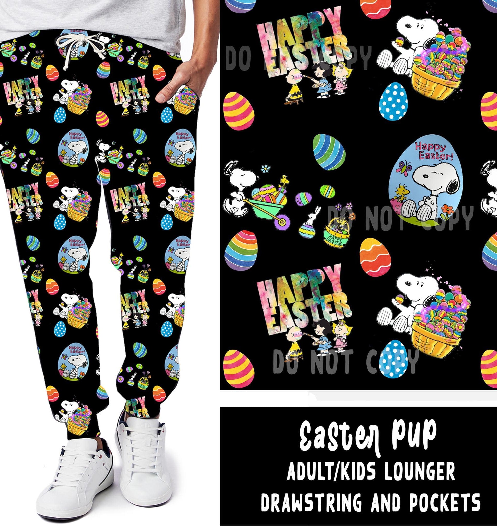 SPRING BASH RUN-EASTER PUP LEGGINGS/JOGGERS-Stay Foxy Boutique, Florissant, Missouri