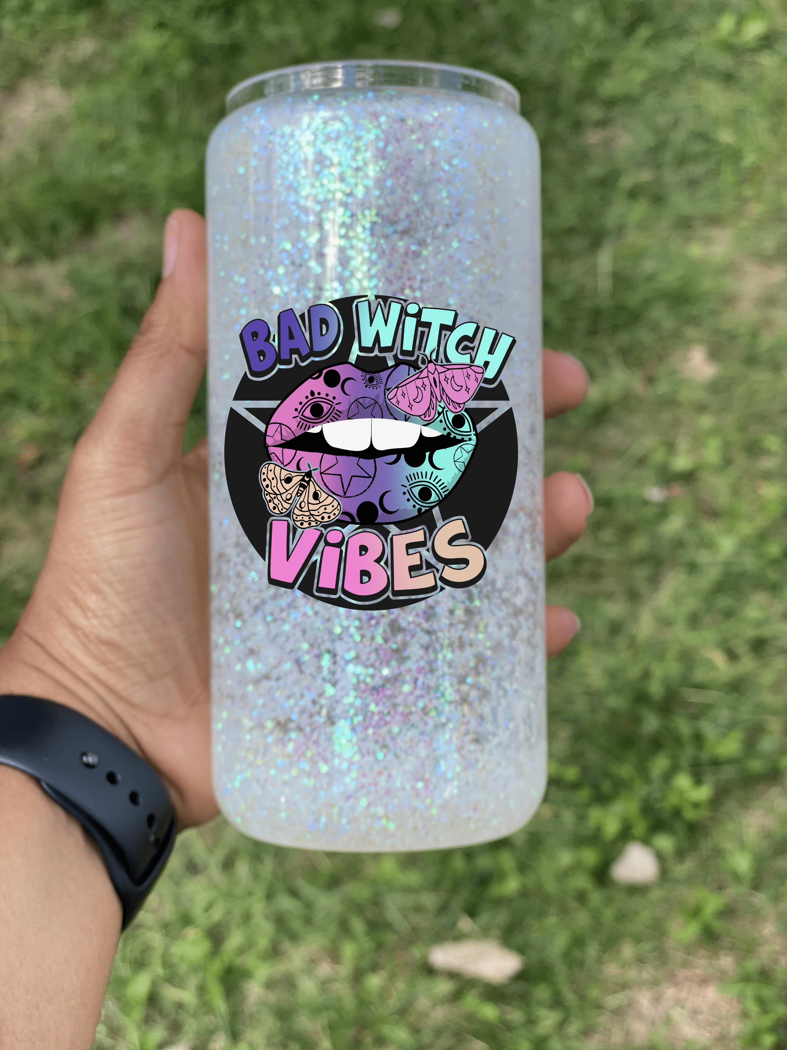 Bad Witch Snow Globe Glass Cup-Drinkware-Stay Foxy Boutique, Florissant, Missouri