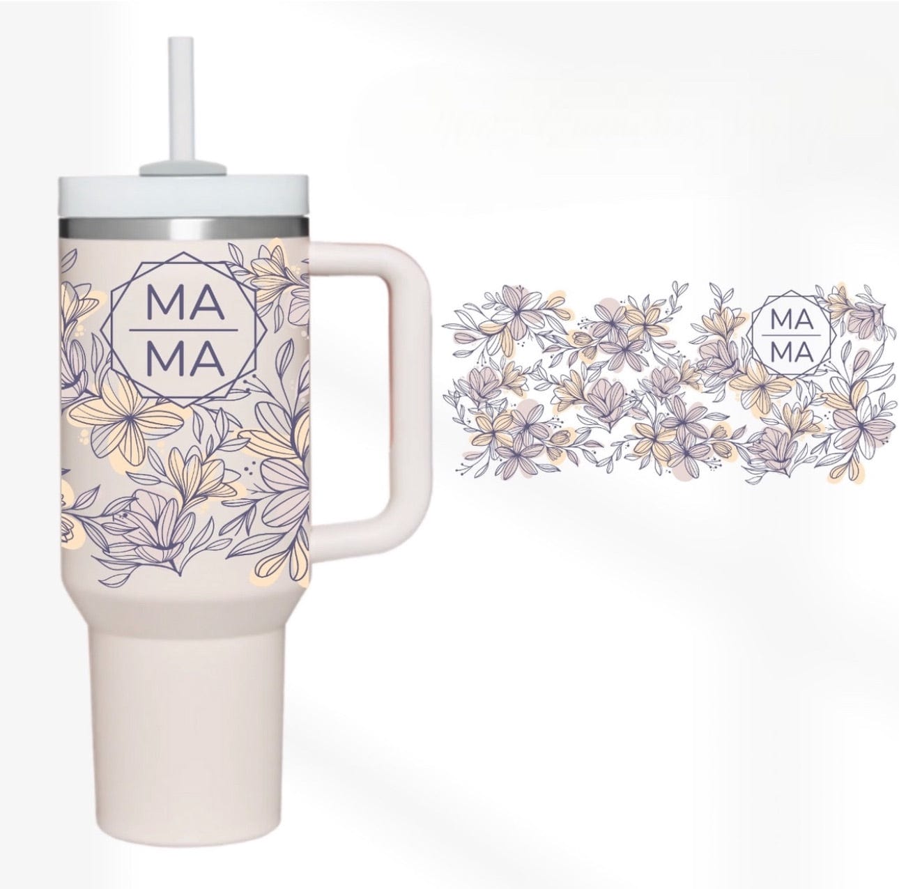 Mama Floral 40 oz Tumbler-Stay Foxy Boutique, Florissant, Missouri