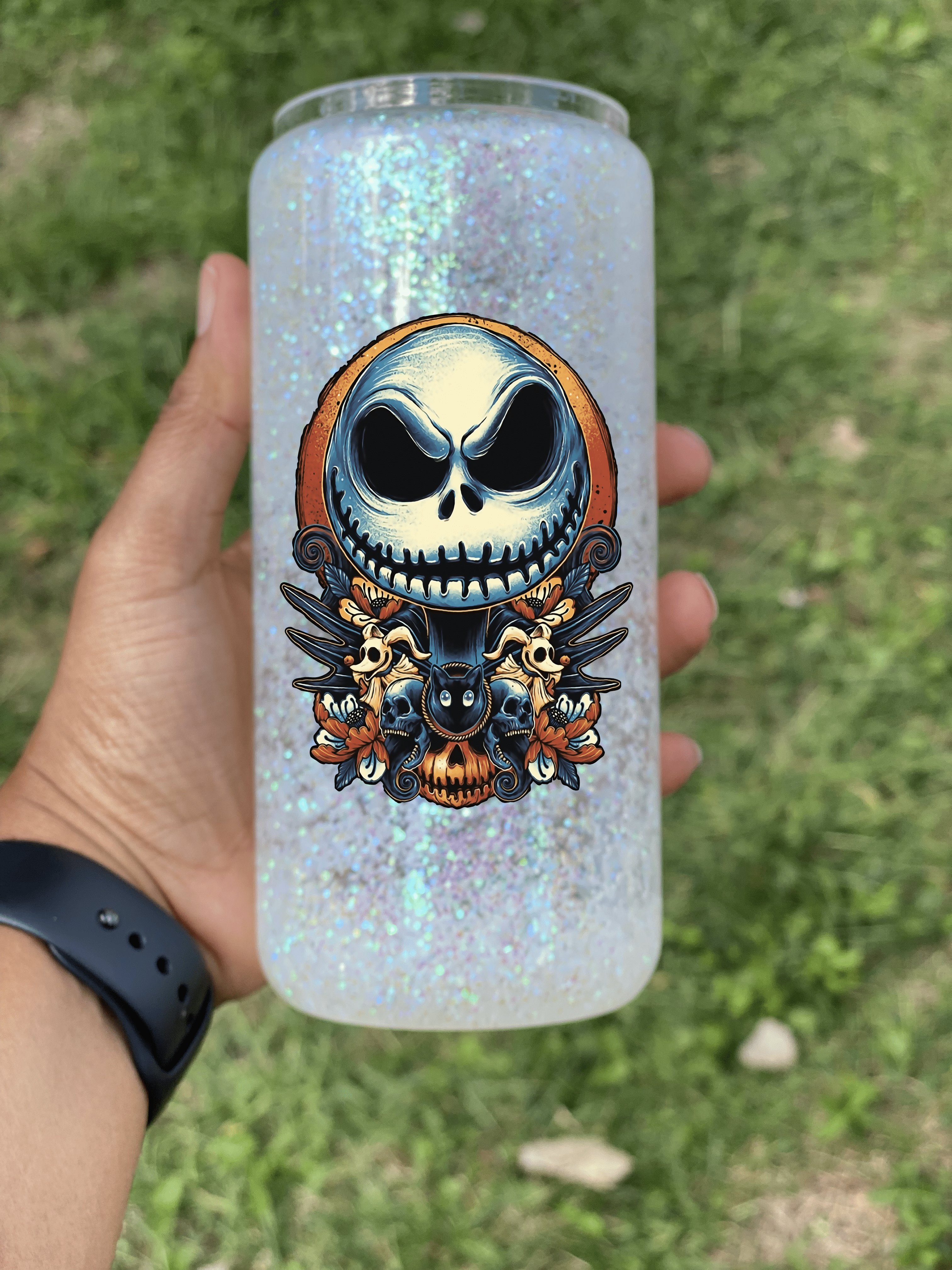 King Snow Globe Glass Cup-Drinkware-Stay Foxy Boutique, Florissant, Missouri