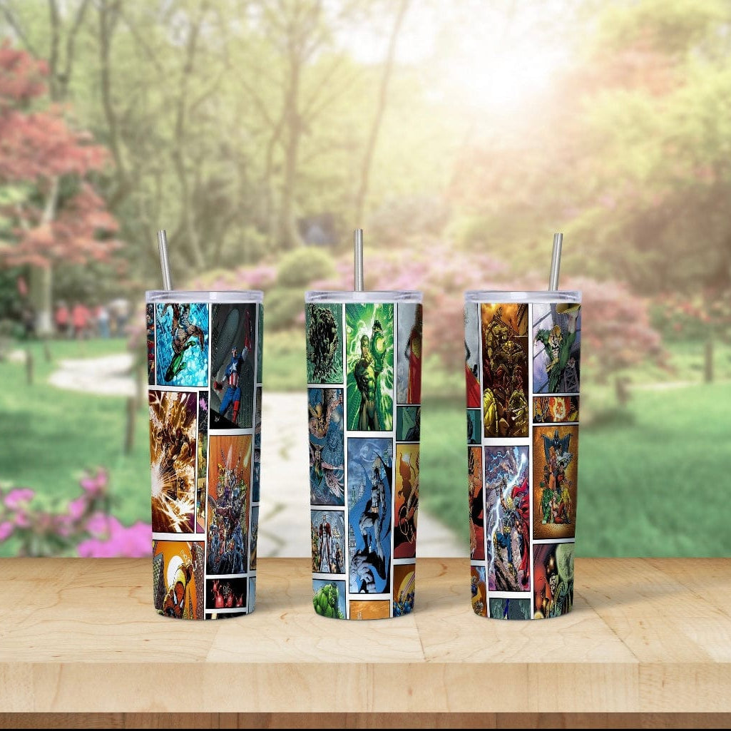 Comic Panels Tumbler-Drinkware-Stay Foxy Boutique, Florissant, Missouri