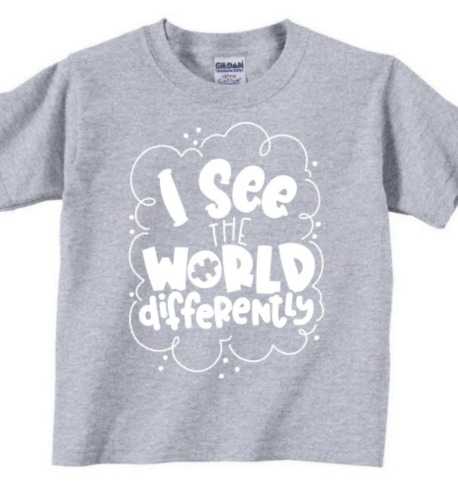 I See The World Differently Toddler and Kid Graphic T-Graphic T-Stay Foxy Boutique, Florissant, Missouri