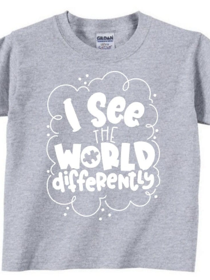 I See The World Differently Toddler and Kid Graphic T-Graphic T-Stay Foxy Boutique, Florissant, Missouri