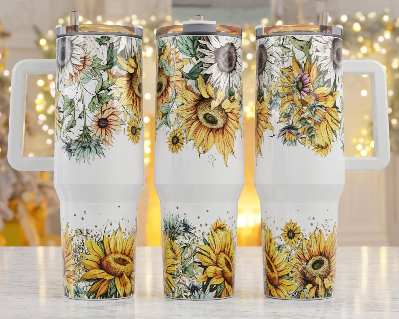 Sunflower Fields 40oz Tumbler-Stay Foxy Boutique, Florissant, Missouri