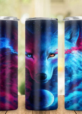Moon Wolf Tumbler-Drinkware-Stay Foxy Boutique, Florissant, Missouri