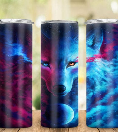 Moon Wolf Tumbler-Drinkware-Stay Foxy Boutique, Florissant, Missouri
