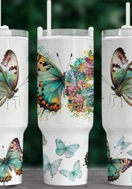 Butterflies 40 oz Tumbler-Stay Foxy Boutique, Florissant, Missouri