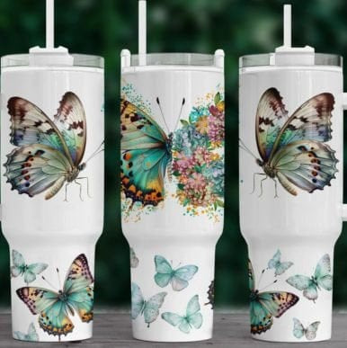 Butterflies 40 oz Tumbler-Stay Foxy Boutique, Florissant, Missouri