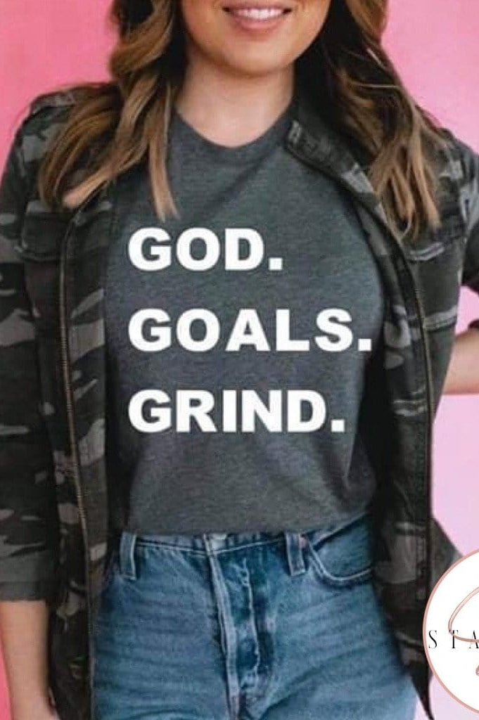 God, Goals, Grind Graphic T #123-Graphic T-Stay Foxy Boutique, Florissant, Missouri