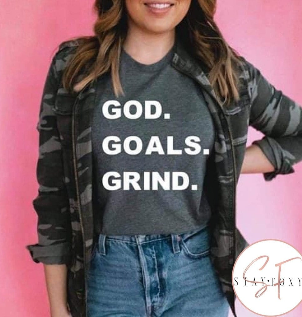 God, Goals, Grind Graphic T #123-Graphic T-Stay Foxy Boutique, Florissant, Missouri