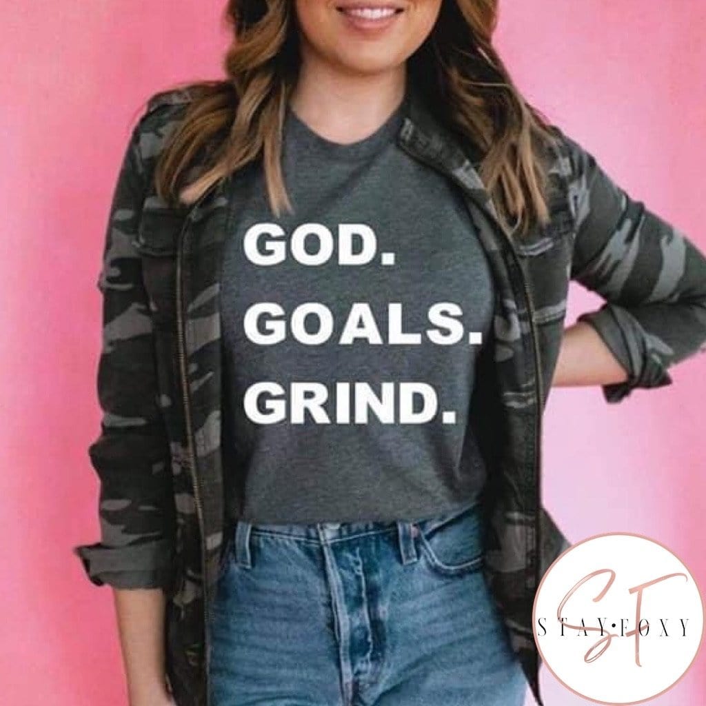 God, Goals, Grind Graphic T #123-Graphic T-Stay Foxy Boutique, Florissant, Missouri